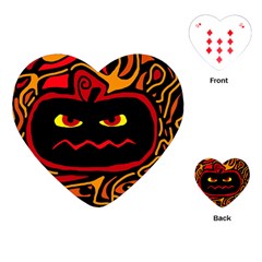 Halloween Decorative Pumpkin Playing Cards (heart) 