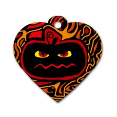 Halloween Decorative Pumpkin Dog Tag Heart (two Sides)