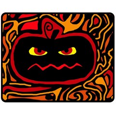 Halloween Decorative Pumpkin Fleece Blanket (medium)  by Valentinaart