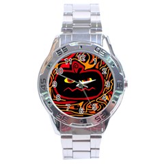 Halloween Decorative Pumpkin Stainless Steel Analogue Watch by Valentinaart