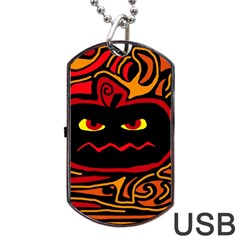 Halloween Decorative Pumpkin Dog Tag Usb Flash (one Side)