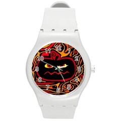 Halloween Decorative Pumpkin Round Plastic Sport Watch (m)