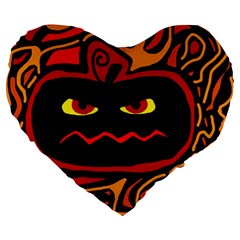 Halloween Decorative Pumpkin Large 19  Premium Flano Heart Shape Cushions