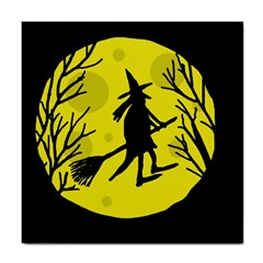 Halloween Witch - Yellow Moon Tile Coasters by Valentinaart