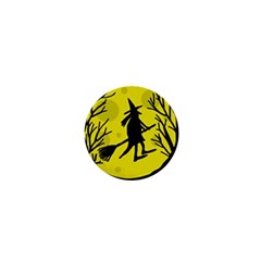 Halloween Witch - Yellow Moon 1  Mini Buttons