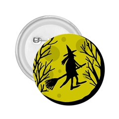 Halloween Witch - Yellow Moon 2 25  Buttons