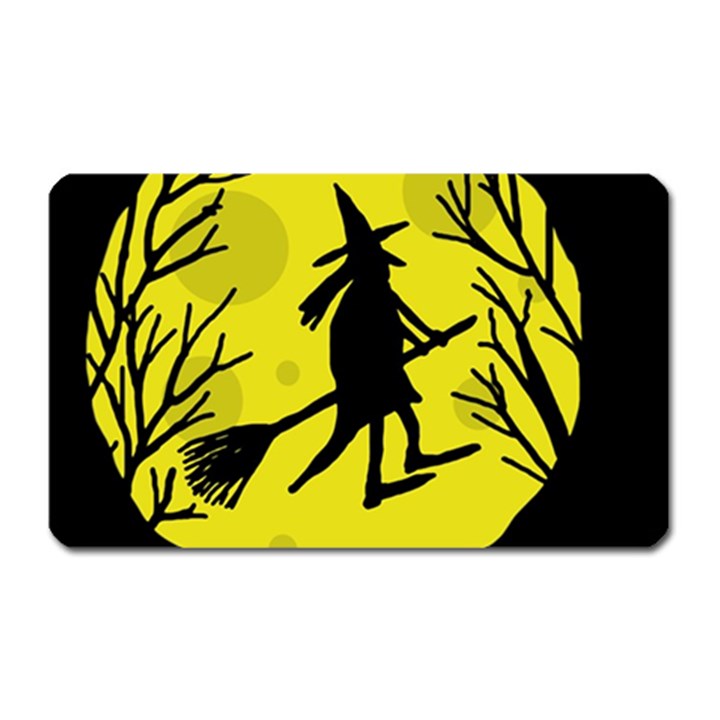 Halloween witch - yellow moon Magnet (Rectangular)