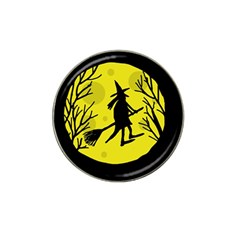 Halloween Witch - Yellow Moon Hat Clip Ball Marker by Valentinaart