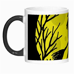 Halloween Witch - Yellow Moon Morph Mugs by Valentinaart