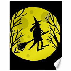 Halloween Witch - Yellow Moon Canvas 36  X 48   by Valentinaart