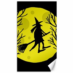 Halloween Witch - Yellow Moon Canvas 40  X 72   by Valentinaart