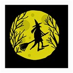 Halloween witch - yellow moon Medium Glasses Cloth Front