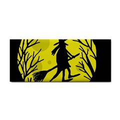 Halloween Witch - Yellow Moon Hand Towel by Valentinaart