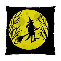 Halloween Witch - Yellow Moon Standard Cushion Case (one Side) by Valentinaart