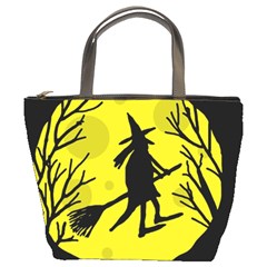 Halloween Witch - Yellow Moon Bucket Bags