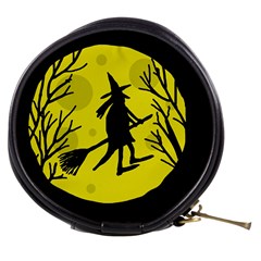 Halloween Witch - Yellow Moon Mini Makeup Bags by Valentinaart