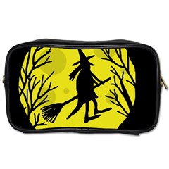 Halloween Witch - Yellow Moon Toiletries Bags by Valentinaart