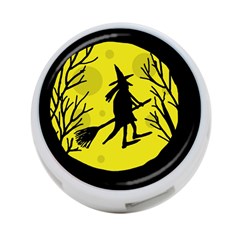 Halloween Witch - Yellow Moon 4-port Usb Hub (one Side)