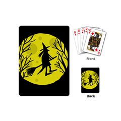 Halloween Witch - Yellow Moon Playing Cards (mini) 