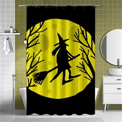 Halloween Witch - Yellow Moon Shower Curtain 48  X 72  (small) 