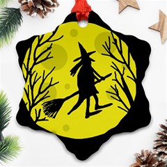 Halloween Witch - Yellow Moon Ornament (snowflake) 