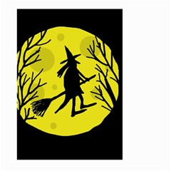 Halloween Witch - Yellow Moon Large Garden Flag (two Sides) by Valentinaart