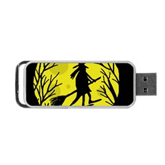 Halloween Witch - Yellow Moon Portable Usb Flash (two Sides) by Valentinaart