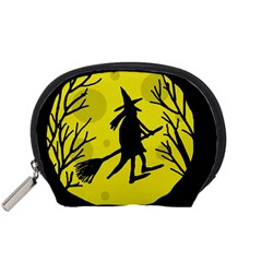 Halloween Witch - Yellow Moon Accessory Pouches (small) 