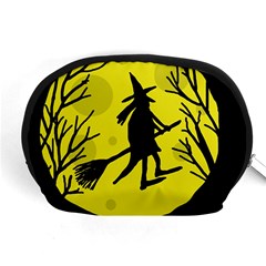 Halloween Witch - Yellow Moon Accessory Pouches (medium)  by Valentinaart