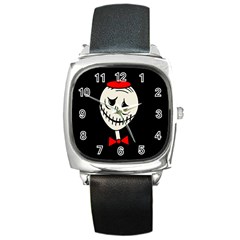 Halloween Monster Square Metal Watch by Valentinaart