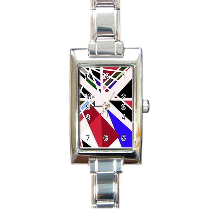 Decorative flag design Rectangle Italian Charm Watch