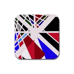 Decorative flag design Rubber Coaster (Square) 