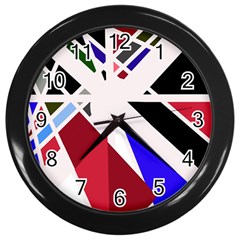 Decorative flag design Wall Clocks (Black)