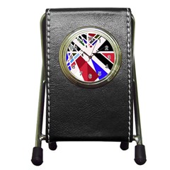 Decorative flag design Pen Holder Desk Clocks