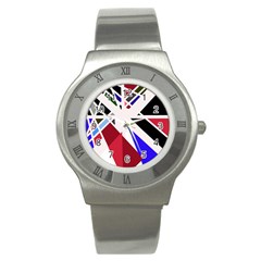 Decorative flag design Stainless Steel Watch