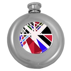 Decorative flag design Round Hip Flask (5 oz)