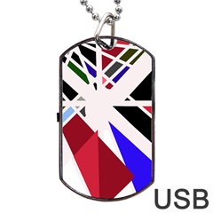 Decorative Flag Design Dog Tag Usb Flash (one Side) by Valentinaart