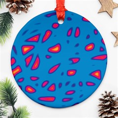 Blue And Red Neon Ornament (round) 