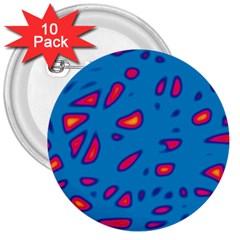 Blue And Red Neon 3  Buttons (10 Pack)  by Valentinaart