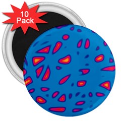 Blue And Red Neon 3  Magnets (10 Pack) 