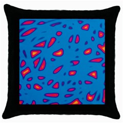 Blue And Red Neon Throw Pillow Case (black)