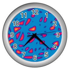 Blue And Red Neon Wall Clocks (silver) 