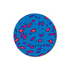 Blue And Red Neon Rubber Round Coaster (4 Pack) 