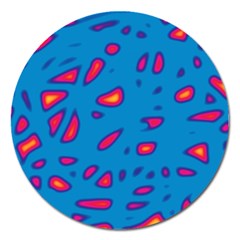 Blue And Red Neon Magnet 5  (round)