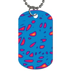 Blue And Red Neon Dog Tag (one Side)