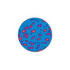 Blue And Red Neon Golf Ball Marker by Valentinaart