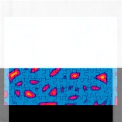 Blue And Red Neon Rectangular Jigsaw Puzzl