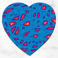 Blue And Red Neon Jigsaw Puzzle (heart)