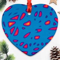 Blue And Red Neon Heart Ornament (2 Sides) by Valentinaart