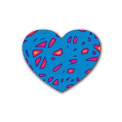 Blue And Red Neon Rubber Coaster (heart) 